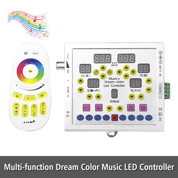 DC5-24V Multi-function Spectrum Dream Color Horse Race Music Controller - 1000 Kinds of Pattern Choice - Custiom Combination For Programmable 2811 6803 1812 1903 LED Strip Lights